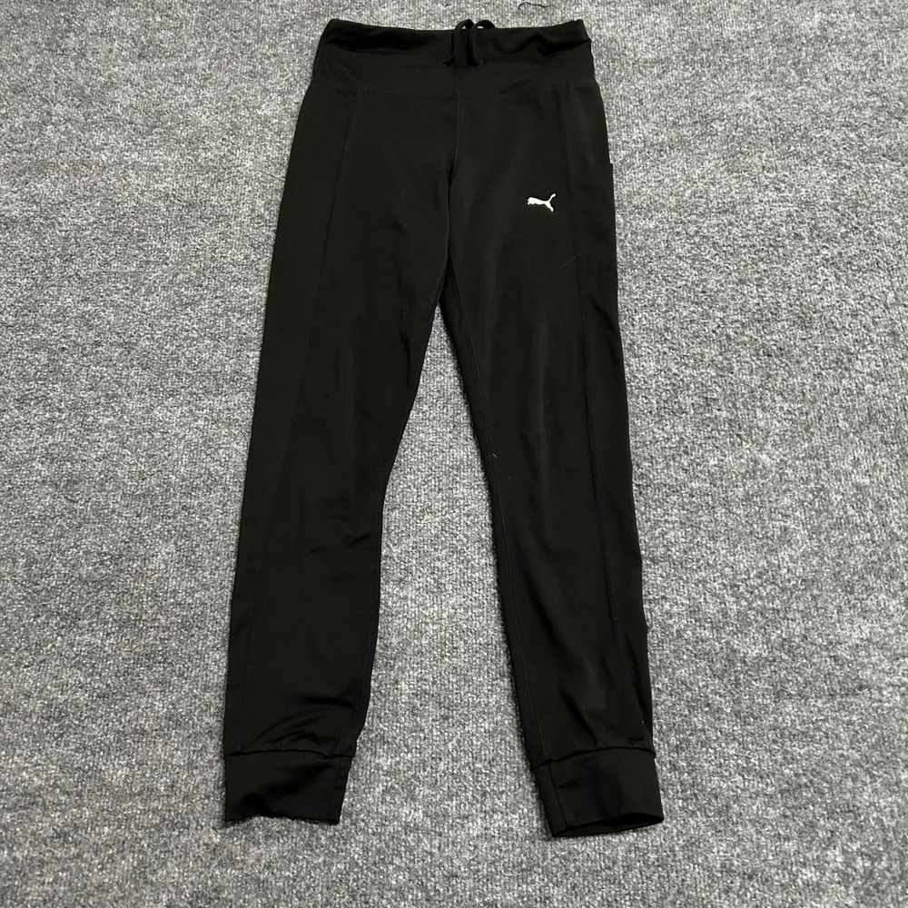 Puma Leggings Womens Size S Black Activewear Drawstring Pockets 847367-01 Slim